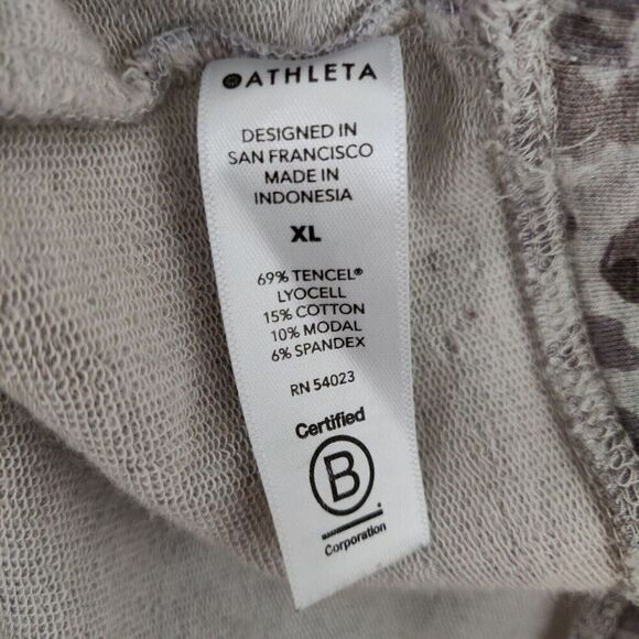 Athleta Studio to Street Splatter Sweatshirt Top Women's Size XL Gray Soft Cozy - Picture 7 of 8